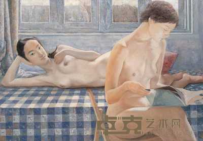 张连方 2001年作 双人体 81×69cm